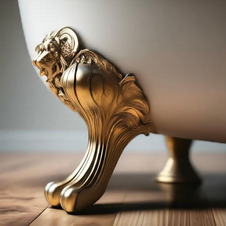 Clawfoot tub feet-gold ornate foot